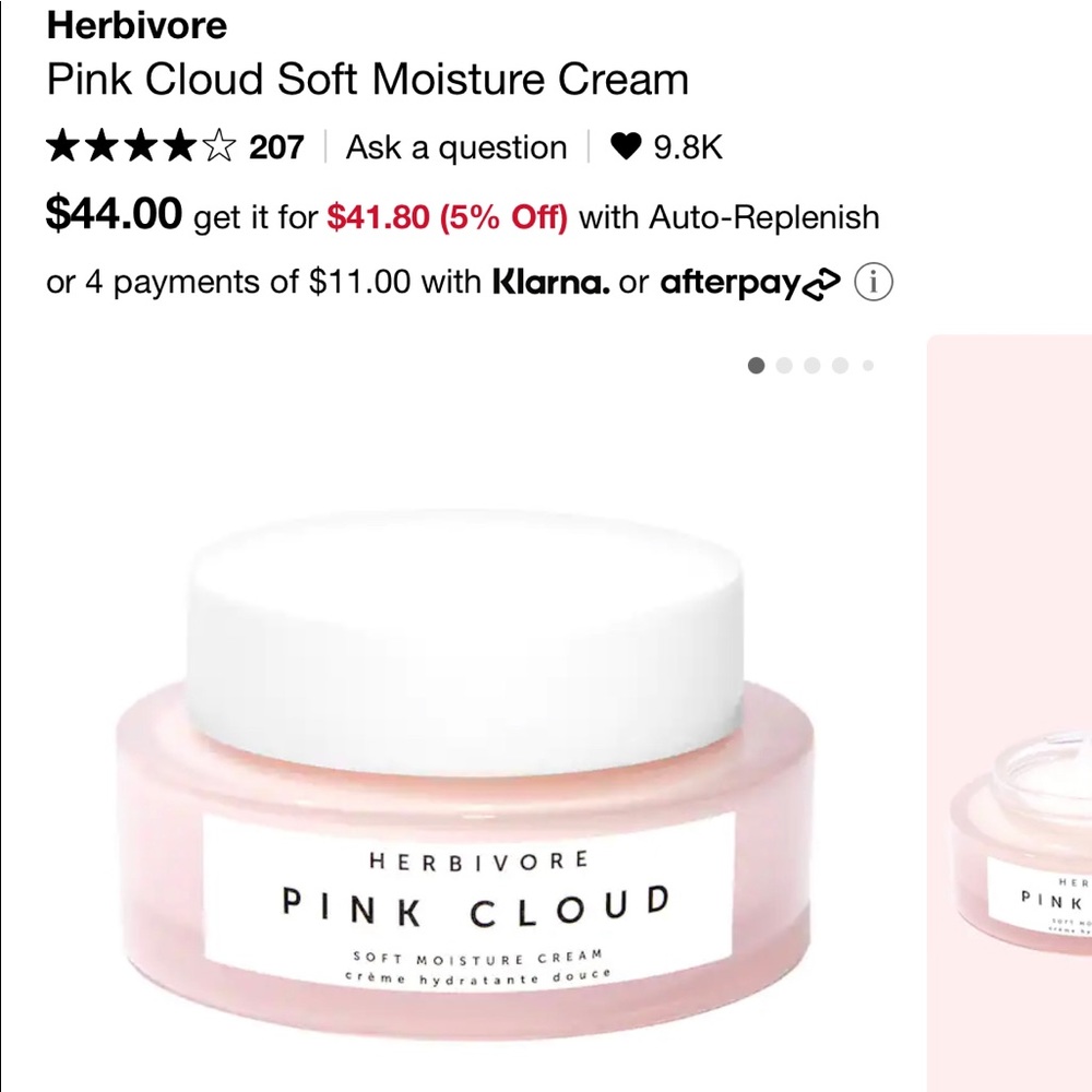 Herbivore Pink Cloud Soft Moisture Cream Full Size BNIB